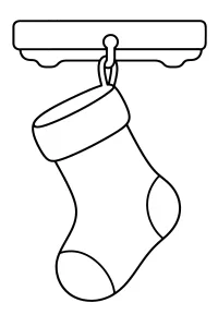Calcetín de Navidad colgado de la repisa dibujo para colorear PDF gratis