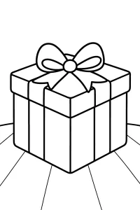 Kerstcadeau met grote strik kleurplaat gratis PDF
