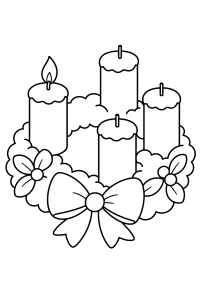 Adventskrans met vier kaarsen kleurplaat gratis PDF