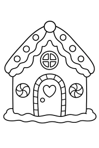 Casetta di pan di zenzero da colorare disegno da colorare PDF gratis