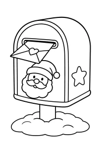 Buzón de Papá Noel dibujo para colorear PDF gratis
