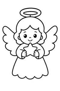 Angelo con stella da colorare disegno da colorare PDF gratis
