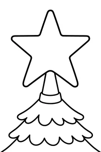 Sternspitze auf dem Weihnachtsbaum malvorlage kostenlos PDF