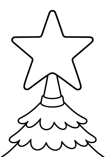 Große Sternspitze auf einem stilisierten Weihnachtsbaum