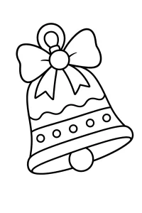 Christmas Bell with Bow Coloring Page coloring page free PDF