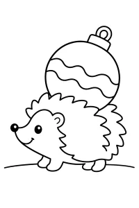 Igel mit Christbaumkugel malvorlage kostenlos PDF