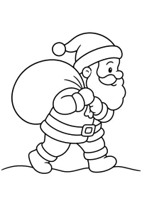Babbo Natale con il sacco disegno da colorare PDF gratis