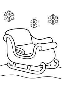 Weihnachtsschlitten im Schnee malvorlage kostenlos PDF