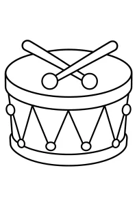 Tamburo di Natale con bacchette disegno da colorare PDF gratis