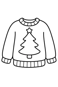 Maglione di Natale con albero disegno da colorare PDF gratis