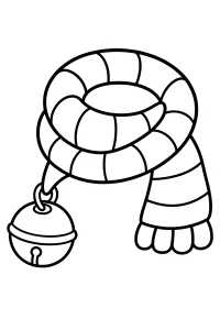 Bufanda navideña con cascabel dibujo para colorear PDF gratis