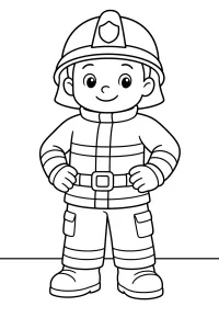 Firefighter in uniform coloring page coloring page free PDF