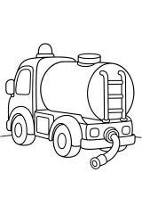 Piccola autobotte dei vigili del fuoco disegno da colorare PDF gratis