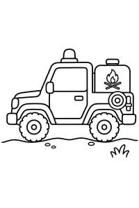 Fuoristrada dei vigili del fuoco disegno da colorare PDF gratis