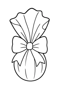 Uovo di Pasqua con grande fiocco disegno da colorare PDF gratis