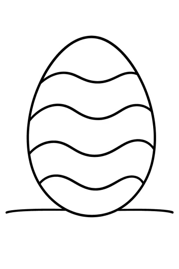 Grande uovo di Pasqua con fasce ondulate e linea di appoggio