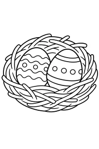 Nido pasquale con due uova decorate disegno da colorare PDF gratis