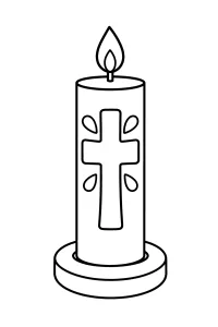 Cero pasquale con croce disegno da colorare PDF gratis