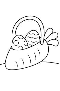 Cestino carota con uova di Pasqua disegno da colorare PDF gratis