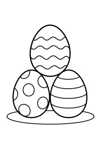Drie paaseieren in een piramide kleurplaat gratis PDF