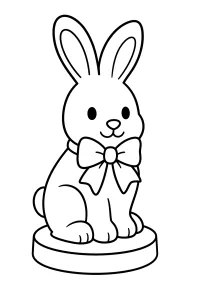 Conejito de Pascua con lazo dibujo para colorear PDF gratis