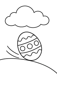 Uovo di Pasqua sulla collina disegno da colorare PDF gratis