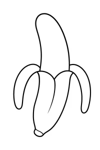Banana sbucciata da colorare disegno da colorare PDF gratis