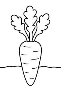 Carota grande con foglie disegno da colorare PDF gratis