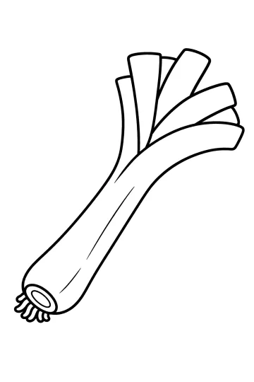 Disegno da colorare di un porro intero disposto in diagonale