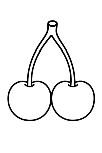 Due ciliegie disegno da colorare PDF gratis