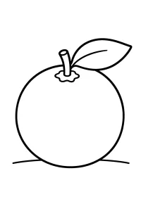 Arancia con foglia da colorare disegno da colorare PDF gratis