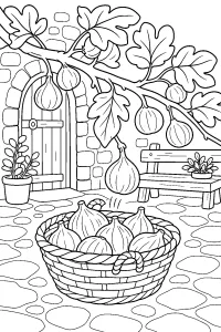 Cebollas en el patio dibujo para colorear PDF gratis