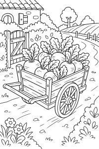 Carro de nabos para colorear dibujo para colorear PDF gratis