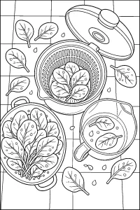 Spinaci nella centrifuga disegno da colorare PDF gratis