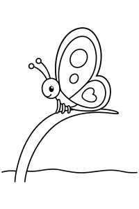 Farfalla sul filo d'erba disegno da colorare PDF gratis