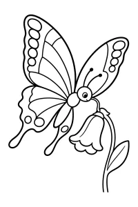 Farfalla con ali decorate su un fiore disegno da colorare PDF gratis