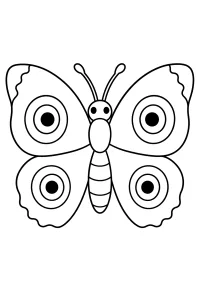 Farfalla con grandi ocelli sulle ali disegno da colorare PDF gratis