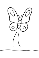 Farfalla con scia di volo disegno da colorare PDF gratis
