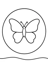 Farfalla davanti al sole disegno da colorare PDF gratis