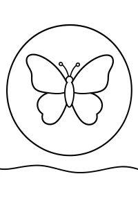 Farfalla davanti al sole disegno da colorare PDF gratis