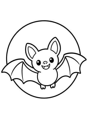 Pipistrello sorridente davanti alla luna