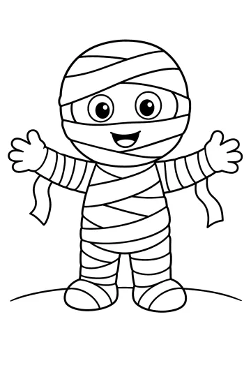 Mummia sorridente con le braccia aperte