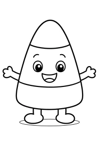 Candy corn sorridente di Halloween disegno da colorare PDF gratis
