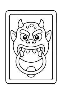 Battiporta a forma di mostro disegno da colorare PDF gratis