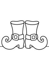 Stivali da strega con punte arricciate disegno da colorare PDF gratis
