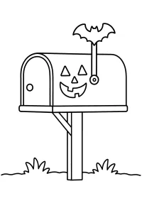 Cassetta postale di Halloween disegno da colorare PDF gratis