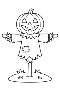 Espantalho com cabeça de abóbora desenho para colorir PDF grátis