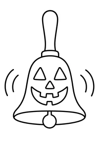 Campanella di Halloween con faccia di zucca disegno da colorare PDF gratis