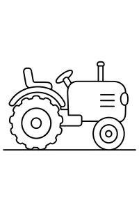 Trattore classico con grande ruota posteriore disegno da colorare PDF gratis