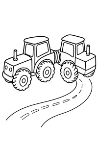 Trattore articolato in curva disegno da colorare PDF gratis